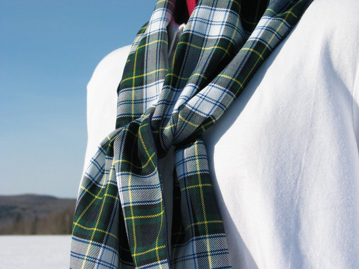 Navy and Green Gordon Dress Tartan Plaid Scarf-Taylors Tartans