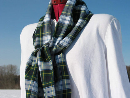 Robe Écharpe Gordon Tartan en Plaid Bleu Marine et Vert