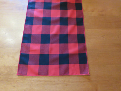 Red and Black Buffalo Check Table Runner