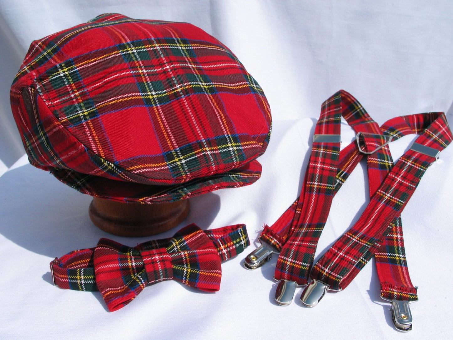 Royal Stewart Tartan Suspenders Bowtie