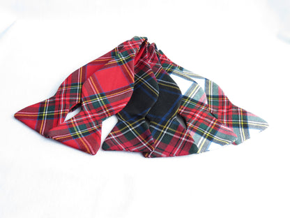 Black Stewart Tartan Self Tie Bow Tie