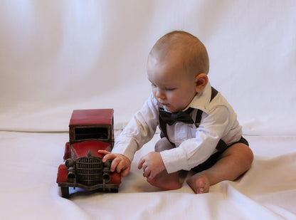 Suspenders Bow Tie and Diaper Cover Set-Taylors Tartans