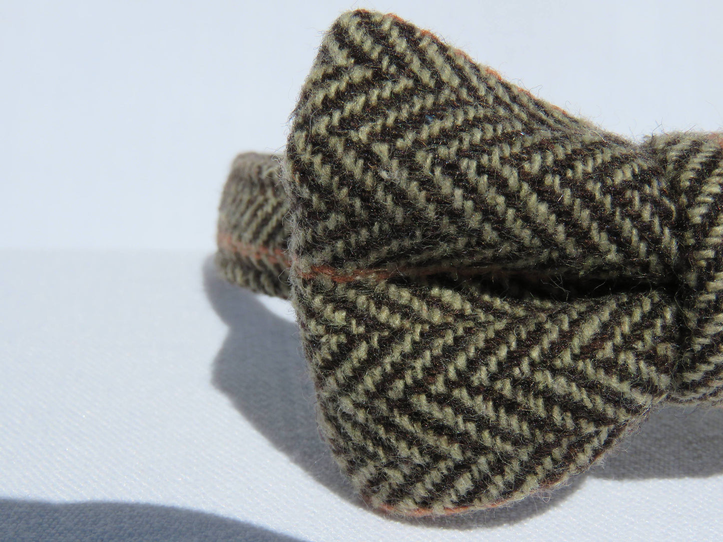 Wool Brown Herringbone Suspenders Bow Tie