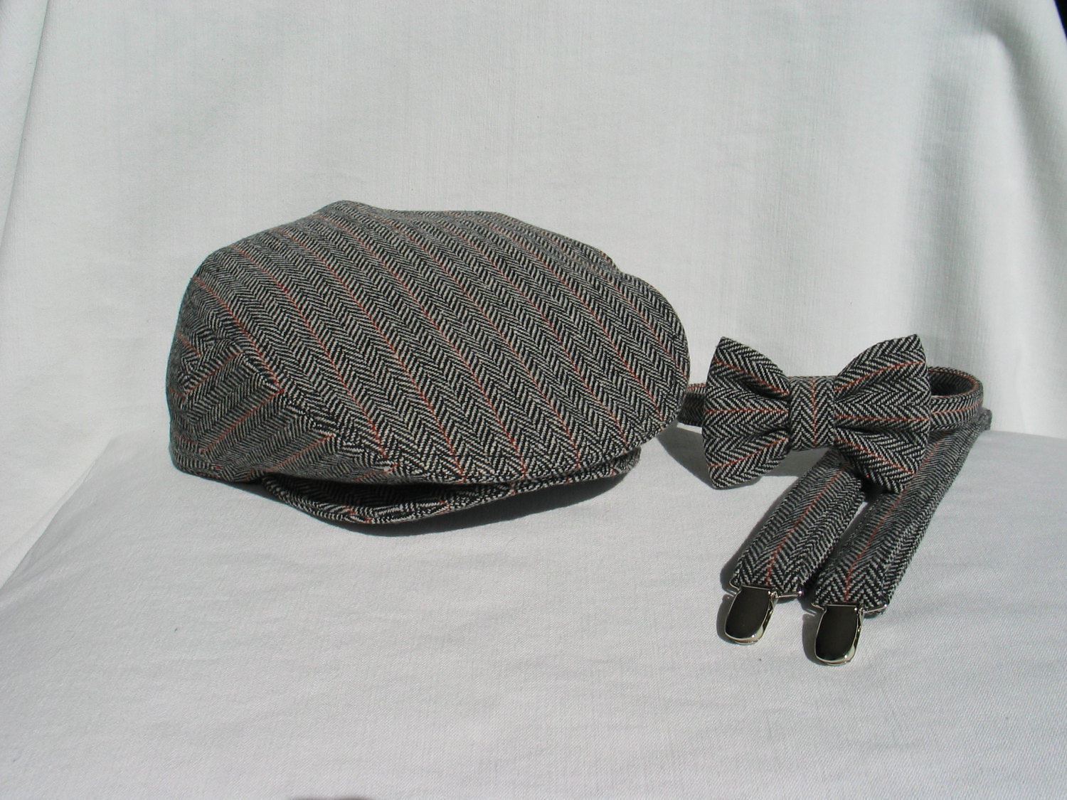 Grey herringbone flat cap online